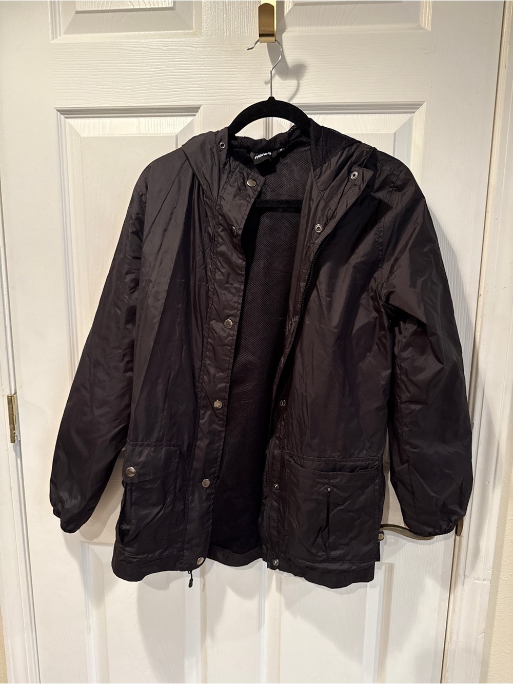 Mono B Black Hooded Lightweight Shell Jacket